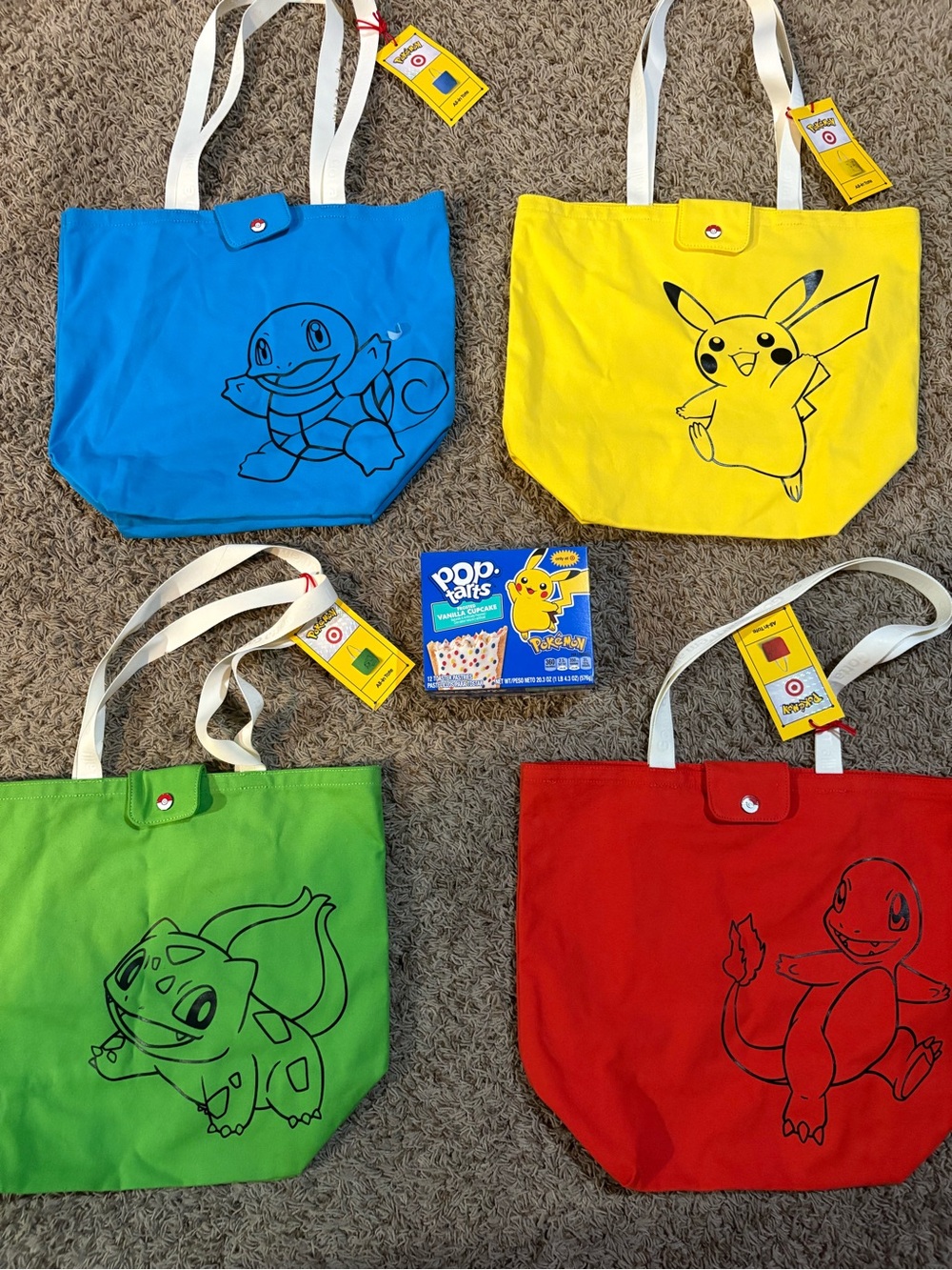 Kids Canvas Tote Bag - Yellow Pikachu